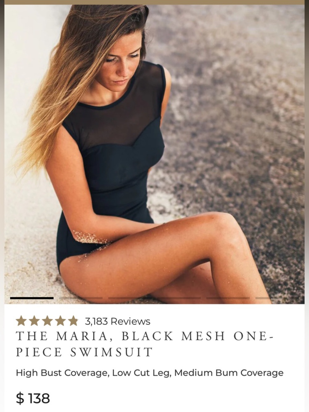 Albion Fit Black One-Piece Swimsuit Maria M sheer